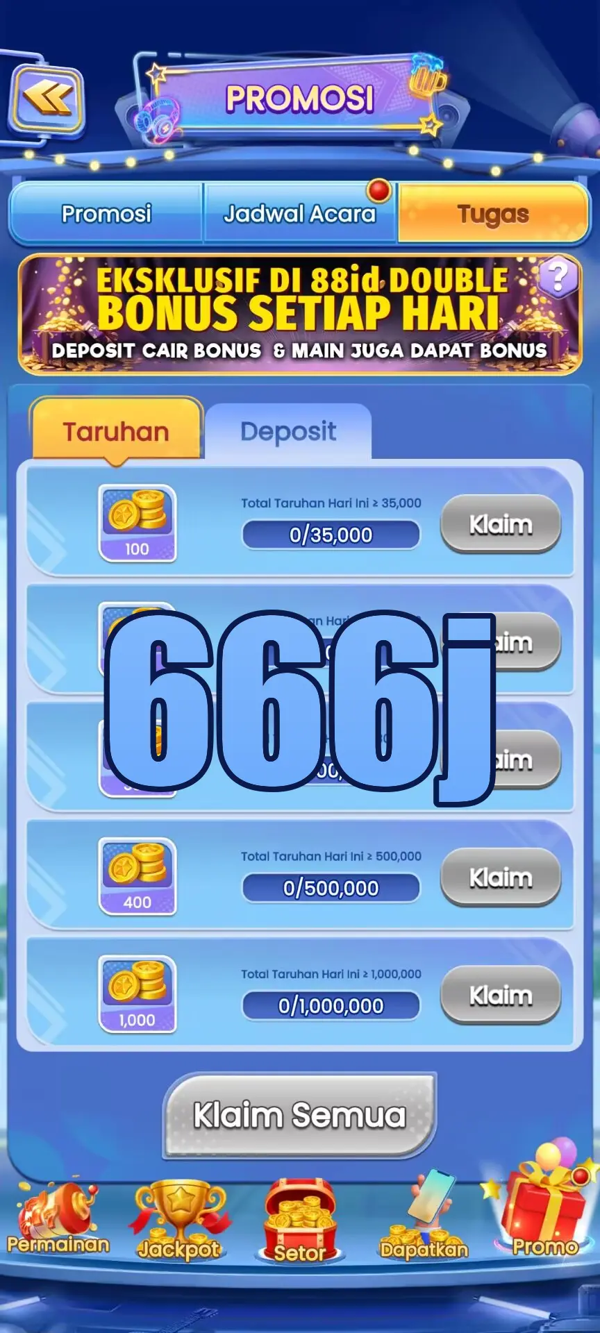 666j Tangkapan Layar Resmi APK